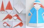 Santa Claus a Snow Maiden z modulárneho origami