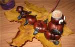 Crafts from chestnuts on the theme of Autumn for kindergarten and school - Do it yourself with children (step by step photos)