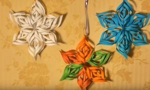 DIY voluminous paper snowflakes: step-by-step manufacturing instructions How to make a snowflake from 7 sheets of paper