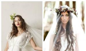 Wedding hairstyles for medium hair: with and without bangs