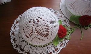Kızlar için yaz panama şapkaları - birçok desen ve desen Çocuklar için tığ işi şapkalar